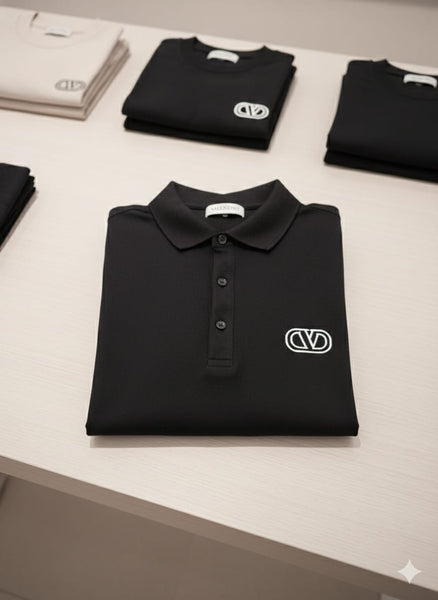 Men’s Premium Black Polo T-Shirt  Minimal Logo, Smart Casual Style