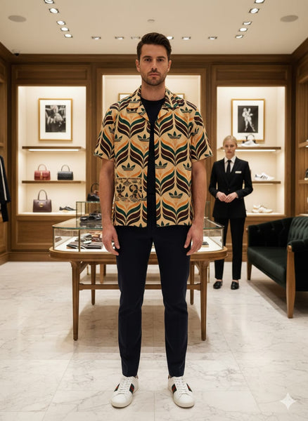 Men’s Premium Retro Print Half Sleeve Shirt  Stylish Casual Statement Wear