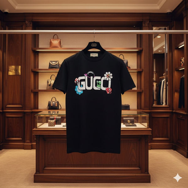 Exclusive Premium  Brand  Black Graphic Logo T-Shirt for Men