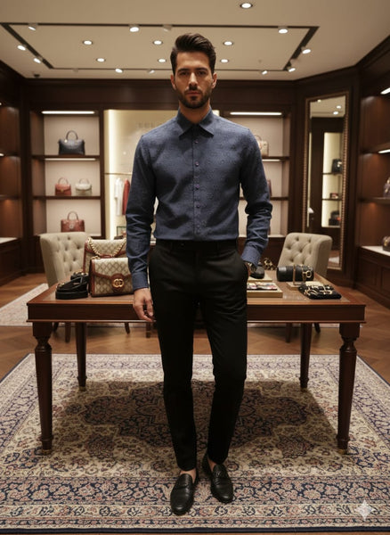 Luxury Monogram Regular  Fit Shirt  Premium Designer Formal Wear