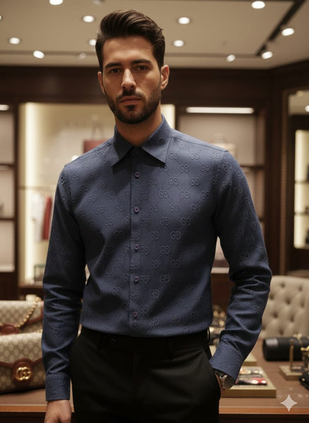 Luxury Monogram Regular  Fit Shirt  Premium Designer Formal Wear