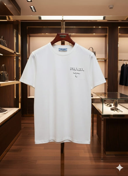 Premium White Brand Logo T-Shirt  Minimal Luxury Style
