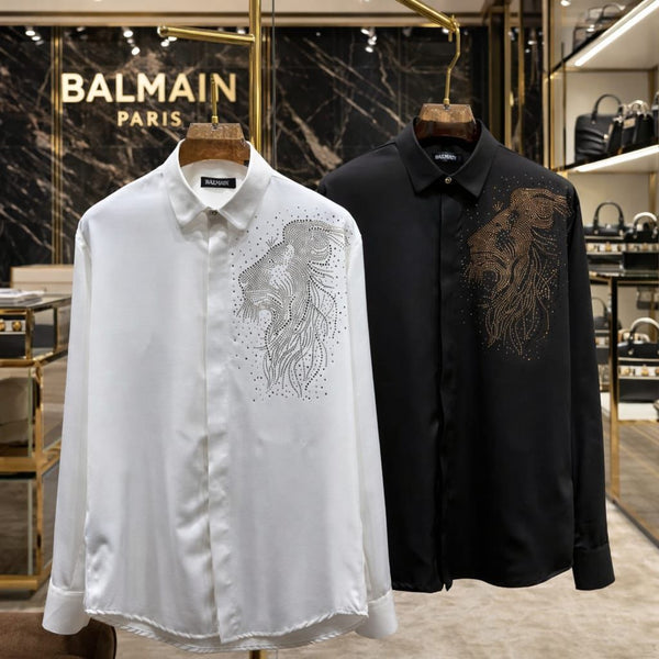 Luxury Lion Studded Designer Shirt  Premium Party Wear Collection