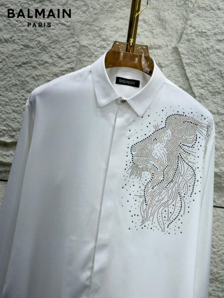Luxury Lion Studded Designer Shirt  Premium Party Wear Collection
