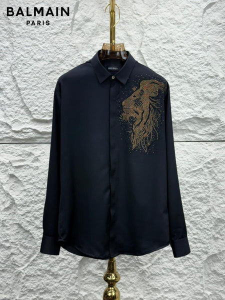 Luxury Lion Studded Designer Shirt  Premium Party Wear Collection