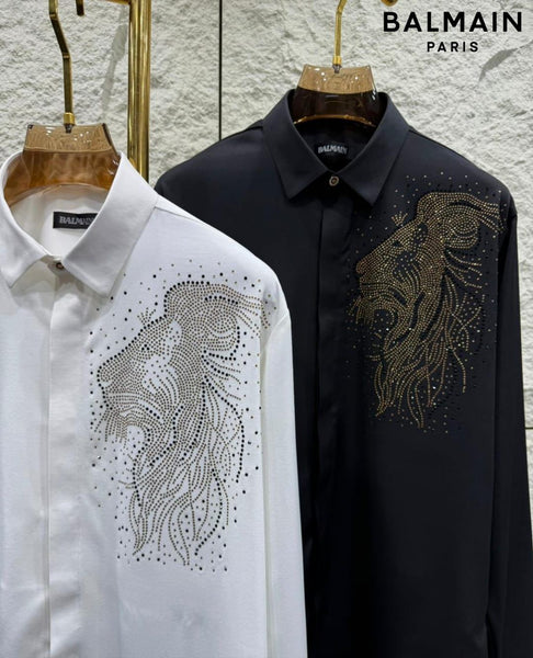 Luxury Lion Studded Designer Shirt  Premium Party Wear Collection