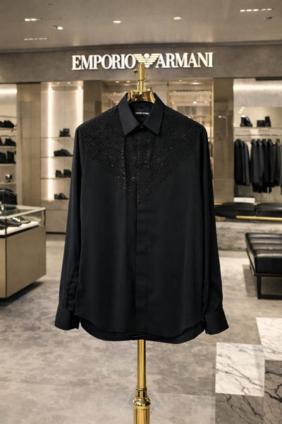 Premium Designer Studded V-Pattern Shirt Luxury Party Wear Collection