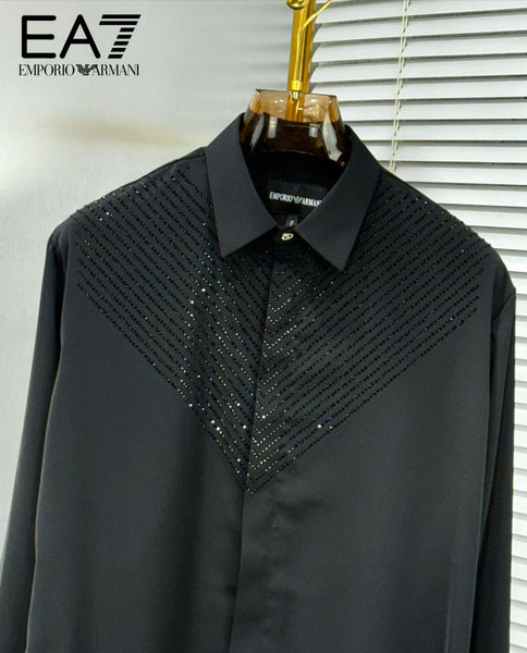 Premium Designer Studded V-Pattern Shirt Luxury Party Wear Collection