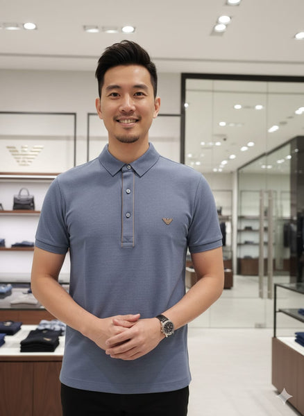 Men’s Premium Blue Polo T-Shirt Smart Casual Comfort