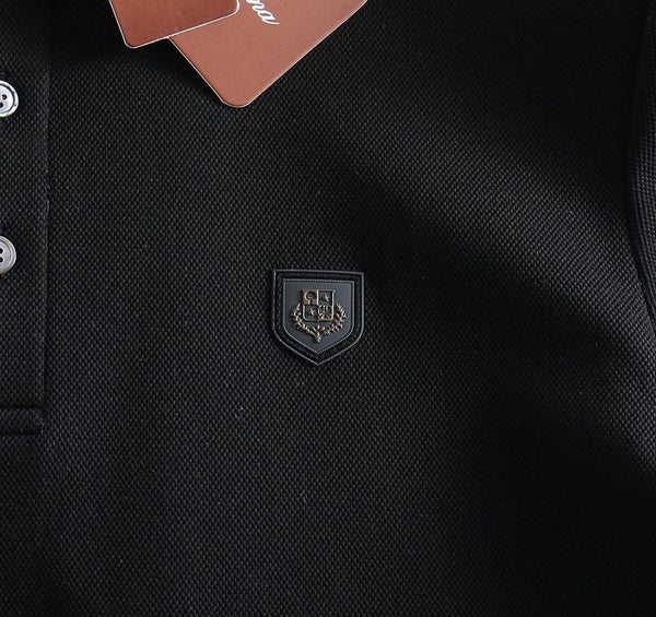 Premium Polo Shirt with Brown Contrast Collar Smart Casual Style