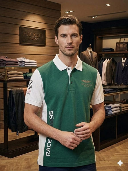 Men’s Premium Polo T-Shirt Sporty Contrast Design