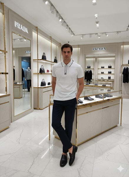 Elegant White Polo Timeless Luxury for Men