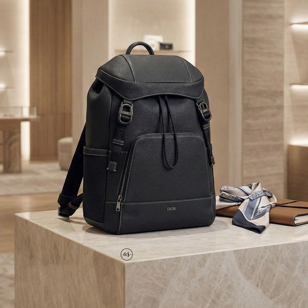 Luxury Black Leather Backpack  Elegant & Modern Essential for Women