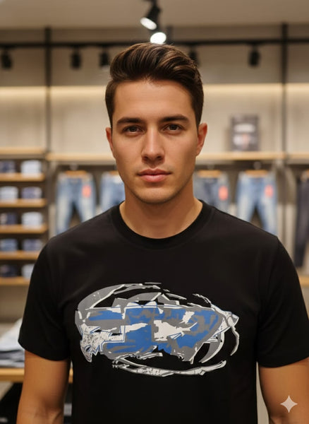 Stylish Graphic Print Crew Neck T-Shirt Premium Black Edition