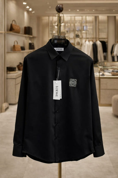 Premium Designer Button-Down Shirt with Anagram Logo