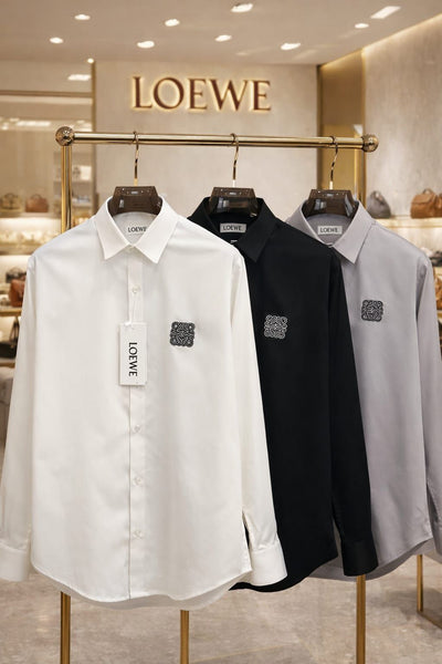 Premium Designer Button-Down Shirt with Anagram Logo