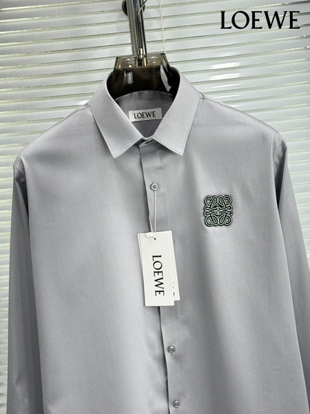 Premium Designer Button-Down Shirt with Anagram Logo