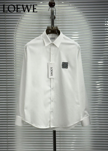 Premium Designer Button-Down Shirt with Anagram Logo