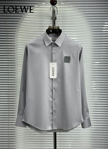 Premium Designer Button-Down Shirt with Anagram Logo