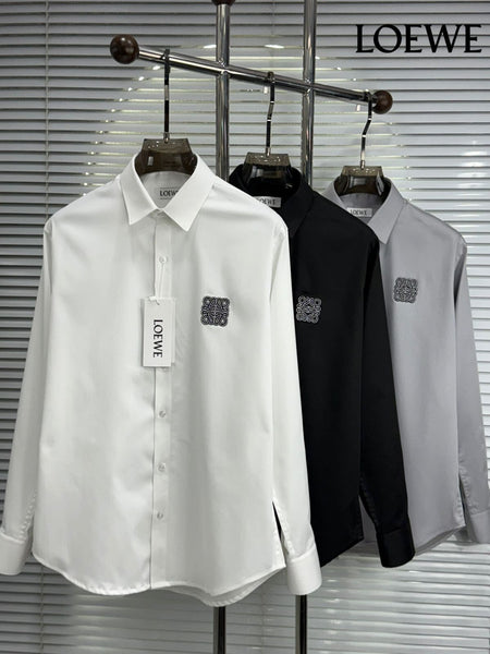 Premium Designer Button-Down Shirt with Anagram Logo