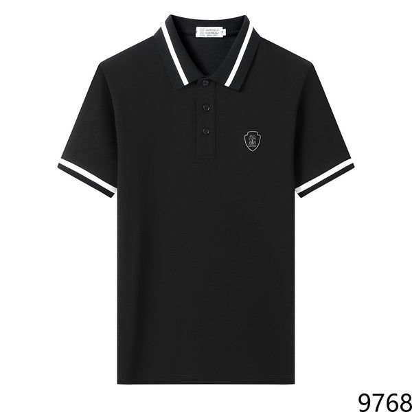 Men’s Premium Polo T-Shirt with Contrast Collar & Sleeve Stripes