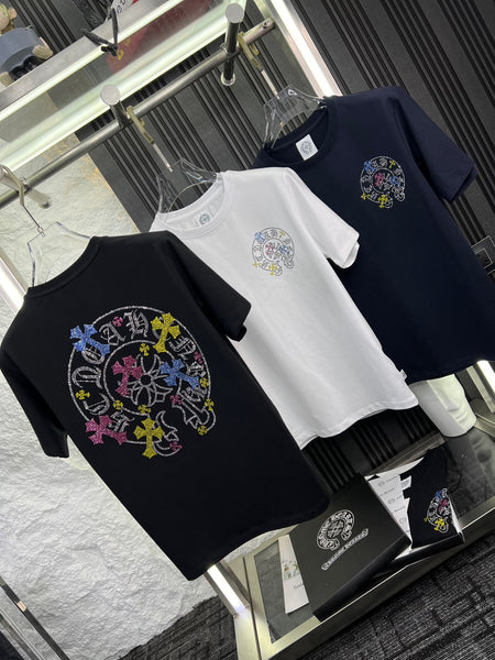 Men Premium Graphic T-Shirt – Multi color Cross Logo Design
