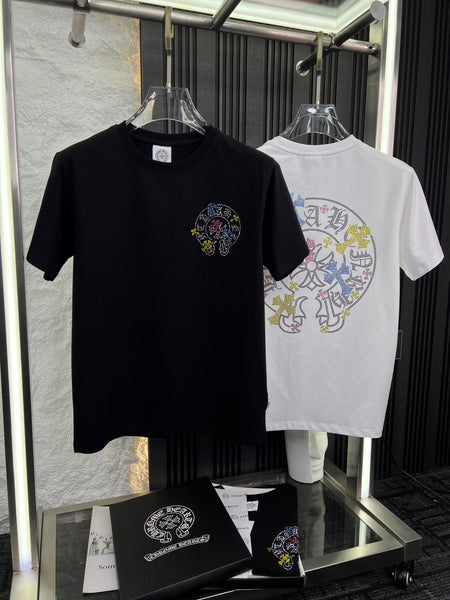 Men Premium Graphic T-Shirt – Multi color Cross Logo Design