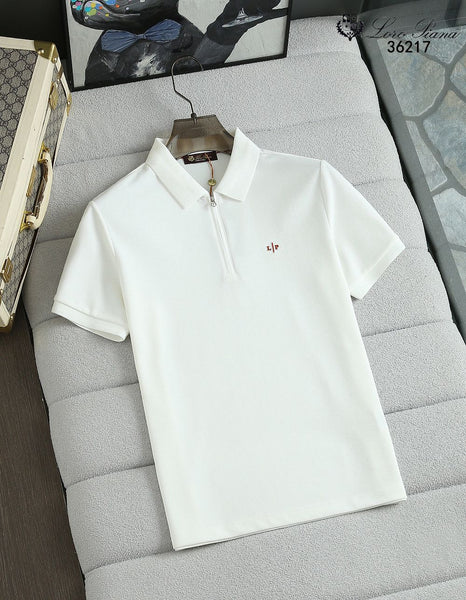 Men’s Premium  Half-Zip Polo T-Shirt Classic Smart Casual Style