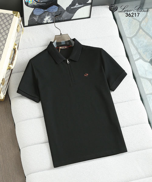 Men’s Premium  Half-Zip Polo T-Shirt Classic Smart Casual Style