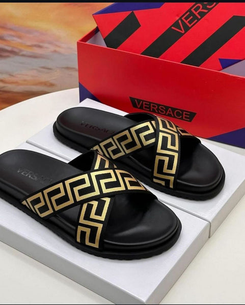 Luxury Black Designer Slide Sandals Stylish Branded Pattern Casual Slippers