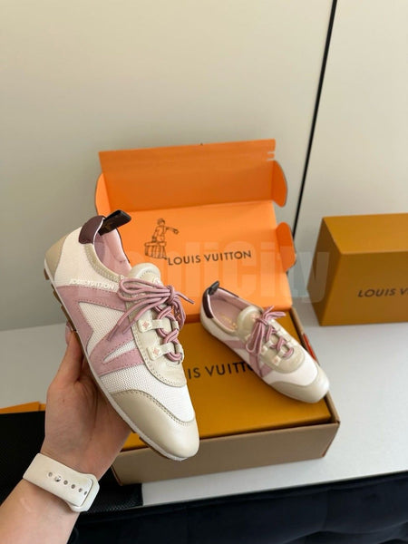 Chic Pink & White Designer Sneakers  Lightweight Luxury Casual Shoes