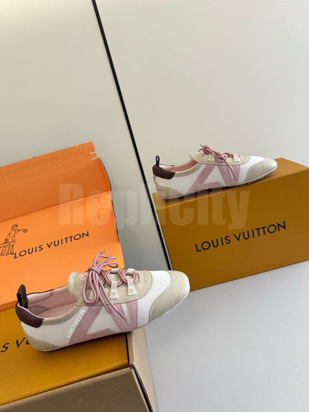 Chic Pink & White Designer Sneakers  Lightweight Luxury Casual Shoes