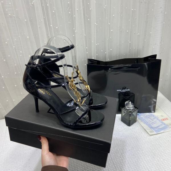 Elegant Black Designer Heels with Gold Detail – Chic Party Wear