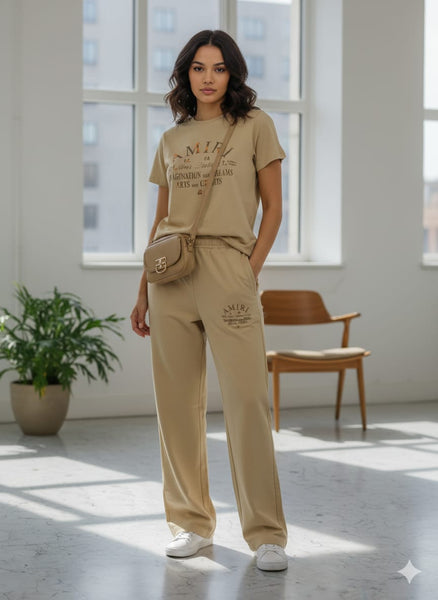 Trendy  Graphic T-Shirt & Jogger Set Comfort Meets Street Style