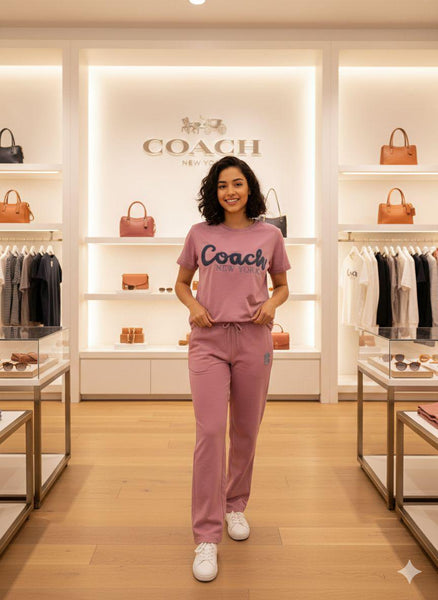 Chic Women’s Pink Co-Ord Lounge Set Stylish & Comfortable Daily Wear