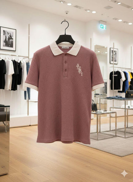 Elegant Amiri Women’s Textured Polo T-Shirt – Chic Casual Wear