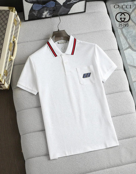 Premium Polo T-Shirt with Signature Stripe Collar by Gucci