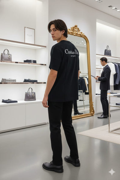 Premium Black  Minimal Tee – Luxury Signature Edition