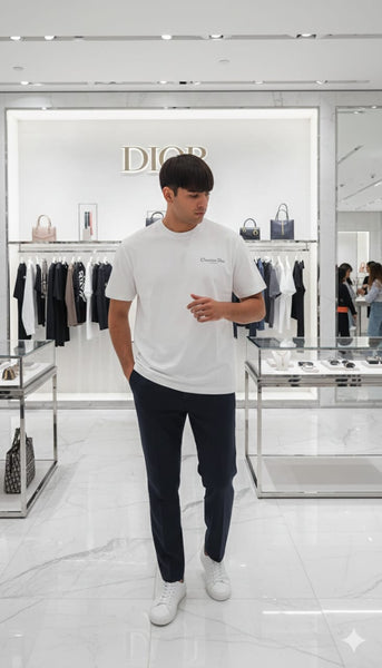 Premium White Designer Oversize Tee  Minimal Signature Style