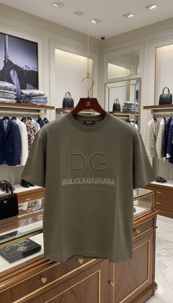 Premium Olive Green Logo Oversize T-Shirt Minimal Luxury Style