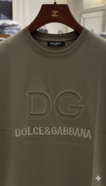 Premium Olive Green Logo Oversize T-Shirt Minimal Luxury Style