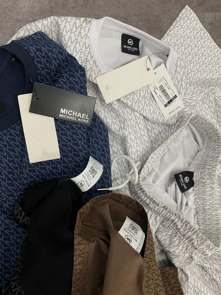 Premium Monogram Print T-Shirt & Shorts Co-Ord Set for Men