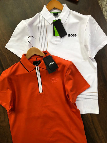 Premium Zip Polo T-Shirt for Men Luxury Casual Regular Fit Collar Tee