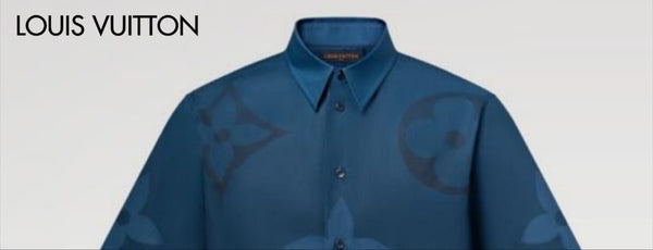 Luxury Monogram Shirt  Elegant Sky Blue Designer Wear