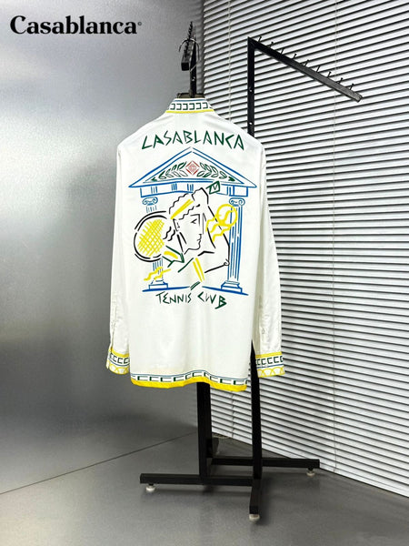 Premium Tennis Club Printed Shirt  Luxury Casual Designer Wear
