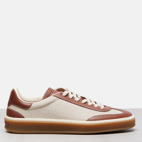 Premium Brown & Beige Lace-Up Sneakers for Men