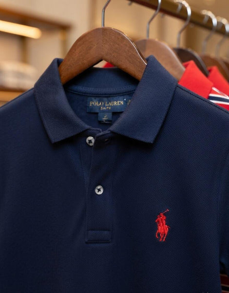 Classic Premium Navy Blue Polo T-Shirt Timeless Casual Style