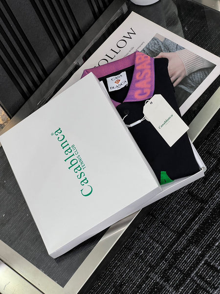 Premium Polo T-Shirt with Contrast Collar & Multicolor Logo