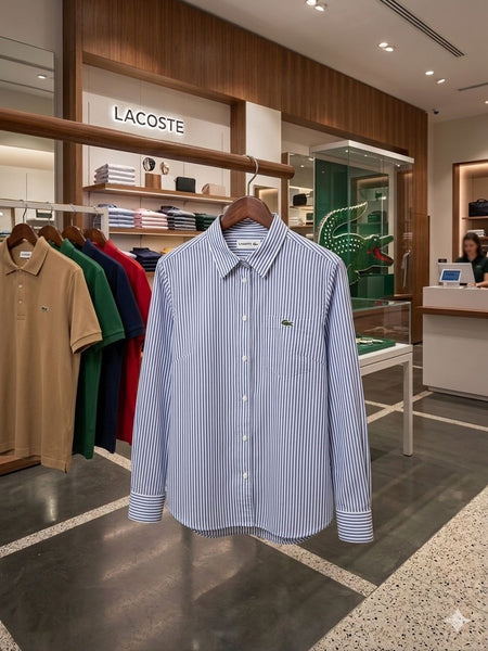 Women’s Classic Blue & White Striped Shirt – Smart Casual Fit