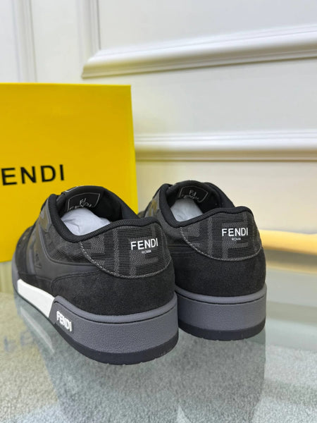 All-Black Luxury Designer Sneakers with Signature Pattern